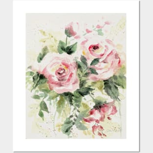 Washy Pink Roses B Posters and Art